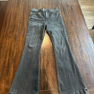 Express Charcoal Flare Jeans